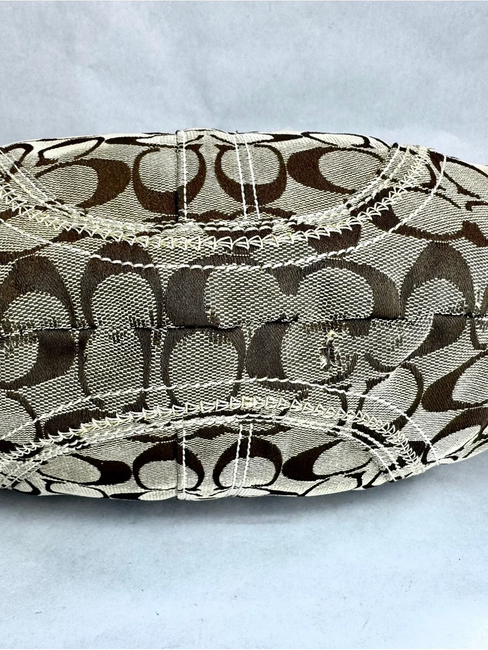 Coach K0668-10601 Signature Jacquard Hobo Shoulder Bag Brown